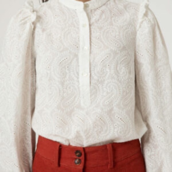 Frnch Clyde embroidery with ruffles Shirt – Blanc - Picture 6 of 15